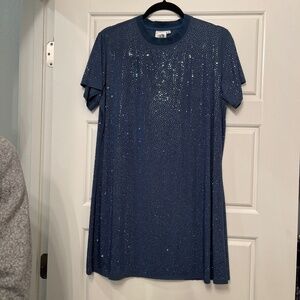 Blue iridescent, active dress